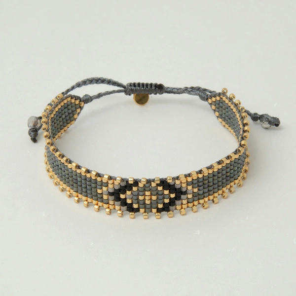 Wąska bransoletka ręcznie tkana z paciorków Miyuki. FLAMENCO