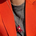 Naszyjnik z zawieszką a la czerwony koralowiec. CZERWIEŃ ODWAGI