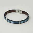 Męska bransoletka ze skóry ze stalowymi elementami. WIKINGOWA DUSZA