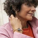 Złote kolczyki koła wysadzane drobnymi cyrkoniami. SPOTKANIE FORTUNY