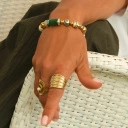 Bransoletka z posrebrzanych i pozłacanych detali z agatami. OGRODY WERSALU