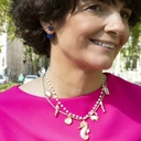 Dwustronne kolczyki z dwóch chabrowych kulek. PO POŁUDNIU