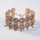 Bransoletka z modułów w ciepłym złocie z kwiatkami. MILLA FIORI