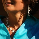 Pozłacane kolczyki girlandy z przezroczystymi cyrkoniami. KASKADY IGUAZU