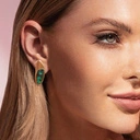 Złocone kolczyki skrzydełka ze szmaragdowym akcentem. ZIELONE SKRZYDŁA