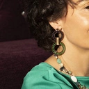 Wiszące kolczyki ósemki z koralikami i kryształami. BRAZYLIJSKI OGRÓD