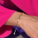 Dwurzędowa bransoletka z paciorków Miyuki z cyrkonią. SŁODKI MIÓD