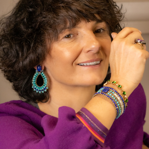 Myślę o Bali.Bransoletka z opalowozielonymi kryształkami