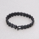 Bransoletka męska z czarnej linki żeglarskiej w pancerzu. MĘSKI ŚWIAT