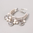 Skórzana bransoletka z kryształkami i perłami.W ULICZKACH TEL AWIWU