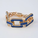Pozłacana bransoletka z ogniw emaliowanych na granat. MILANO NOCĄ
