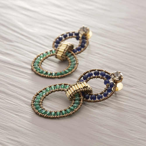 JARDÍN BRASILEÑO. Pendientes colgantes de cuentas