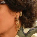 Pozłacane kolczyki w formie prostokątów z kryształami. TWÓJ CZAS NA BIS