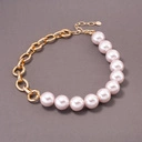 Naszyjnik z różowych szklanych pereł i łańcucha. DWIE POŁOWY CIEBIE