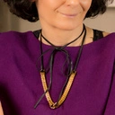 Naszyjnik choker - łańcuch łączony z rzemieniem. NOSI RIHANNA