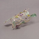 Pozłacana szeroka bransoletka z wieloma dekorami. RAJSKI OGRÓD