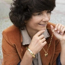 Okazały naszyjnik z łańcucha z dekorem. KŁÓDKA NA SZCZĘŚCIE