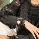 Skórzana bransoletka z kryształem i zawieszką sercem. ELIZABETH