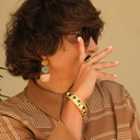 Pozłacana bransoletka z czarną emalią i tłoczeniami. KLEJNOT BAROKU