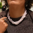 Naszyjnik ze szklanych pereł Majorka w pudrowym różu. SPLECIONE MYŚLI