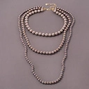 Naszyjnik ze szklanych pereł Majorka w kolorze mokka. KASKADA KAWY