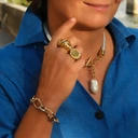 Posrebrzany i pozłacany pierścionek z cyrkoniami. SPIRALA MYŚLI