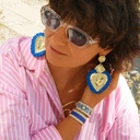 Wąska bransoletka tkana z paciorków Miyuki z dekorami. LATO W MENTON