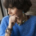 Kolczyki wiszące z niebieskimi i zielonymi kryształami. MORSKI KRAJOBRAZ