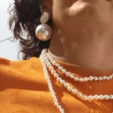 Perłowe krótkie  kolczyki, eleganckie i ozdobne. PEARL