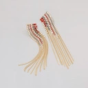 Kolczyki wiszące z łańcuszkami i kolorowymi kryształkami. LIZA