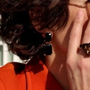 Kolczyki wiszące z czarnych prostokątnych kryształów. CHARME