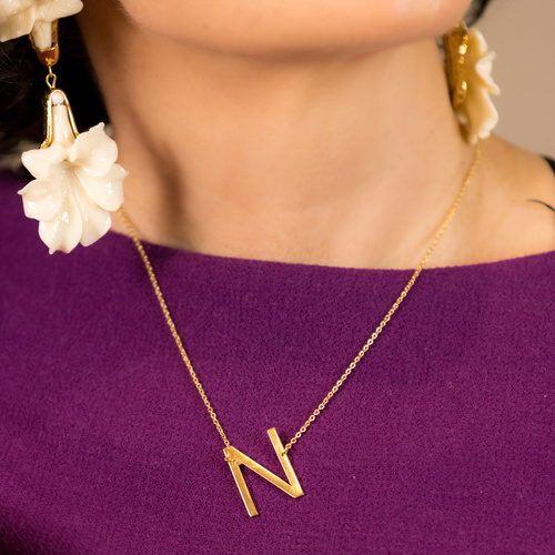 N - NUNCA TE OLVIDARÉ. Colgante con la letra N.