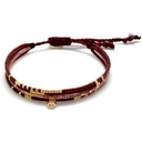 Czterorzędowa bransoletka w kolorze cabernet z cyrkonią. LA FUENTE DE VIDA