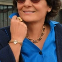 Złocona bransoletka na łańcuchu ze srebrzonym kwiatem. OGRODY SCHONBRUNN