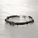 Delikatna bransoletka męska z motywem róży wiatrów. SKROMNA