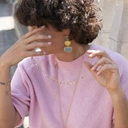 Naszyjnik z łańcuszka ozdobiony cyrkoniami. LEKKI