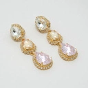 Pozłacane kolczyki wiszące z kryształami i cyrkoniami. SŁODKI TAMAR