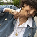 Złocona bransoletka łańcuch z sercem z motywem gołębicy. SERCE NA DŁONI