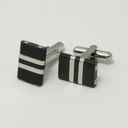 Czarne spinki do mankietów ze stali szlachetnej. STALOWY DUCH