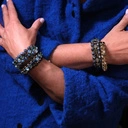 Zaciskana bransoletka z łańcuszkiem i kryształkami. ZAWSZE JEST PLAN B