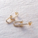 Pozłacane kolczyki w formie szekli z kulką z cyrkoniami. NA WODACH ATLANTYKU