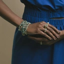 Pozłacana bransoletka z błękitnymi kryształkami. CHCĘ MIEĆ