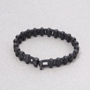 Bransoletka męska z czarnej linki żeglarskiej w pancerzu. MĘSKI ŚWIAT