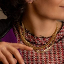 Krótki pozłacany naszyjnik z wężowego łańcuszka. MÓJ CZAS