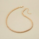 Prosty choker łańcuchowy, kostka w wersji złoconej. TO ROZUMIEM