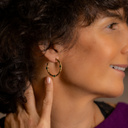 Botswana. Kolczyki koła z zielonymi kryształkami