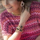 Bransoletka łańcuch z szarym kryształem sercem. SŁODKA NIEWOLA