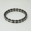 Bransoletka męska z czarnych kwadratowych ogniw. OGNISTY STYL