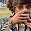 Regulowany pierścień z ciemnoszarym kryształkiem. MAM TO COŚ