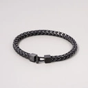 Czarna bransoletka męska z łańcucha i linki żeglarskiej. CZARNA PERŁA